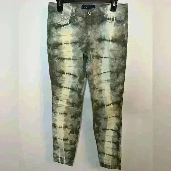 Lucky Brand Women's Jeans Size 8/29 Grungecore Super Skinny Tie Die Bleached Y2K - Picture 2 of 11